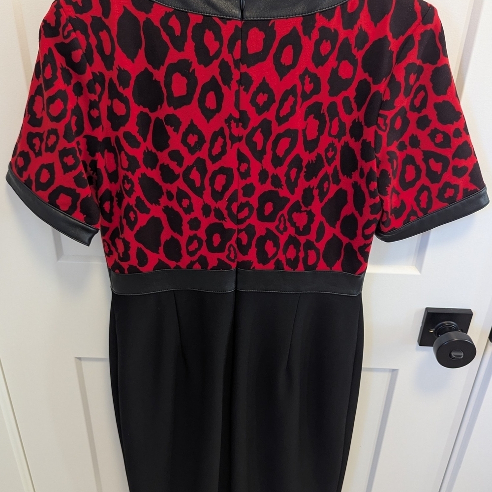 Joseph Ribkoff Red and Black Leopard Dress - Picture 6 of 7